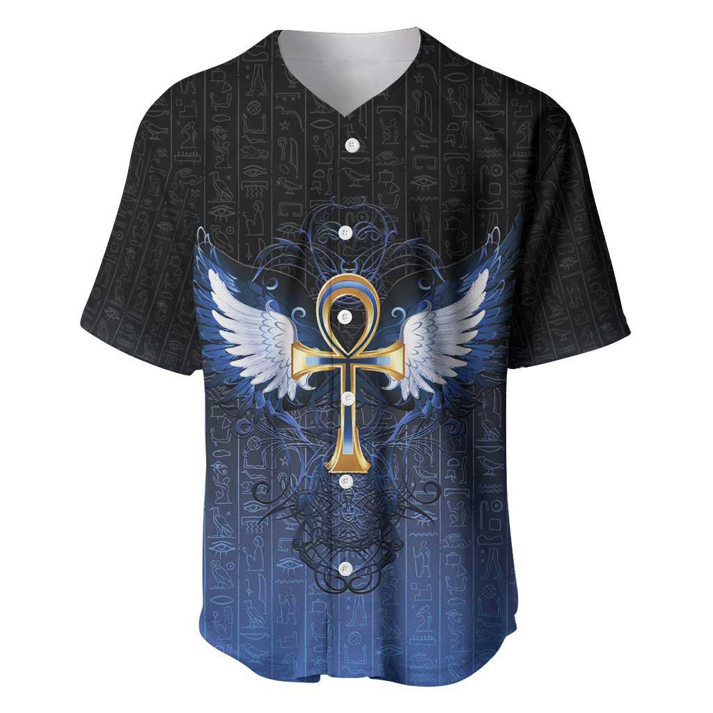 Personalised Egyptian Ankh Baseball Jersey Egypt Hieroglyphs Pattern LT15