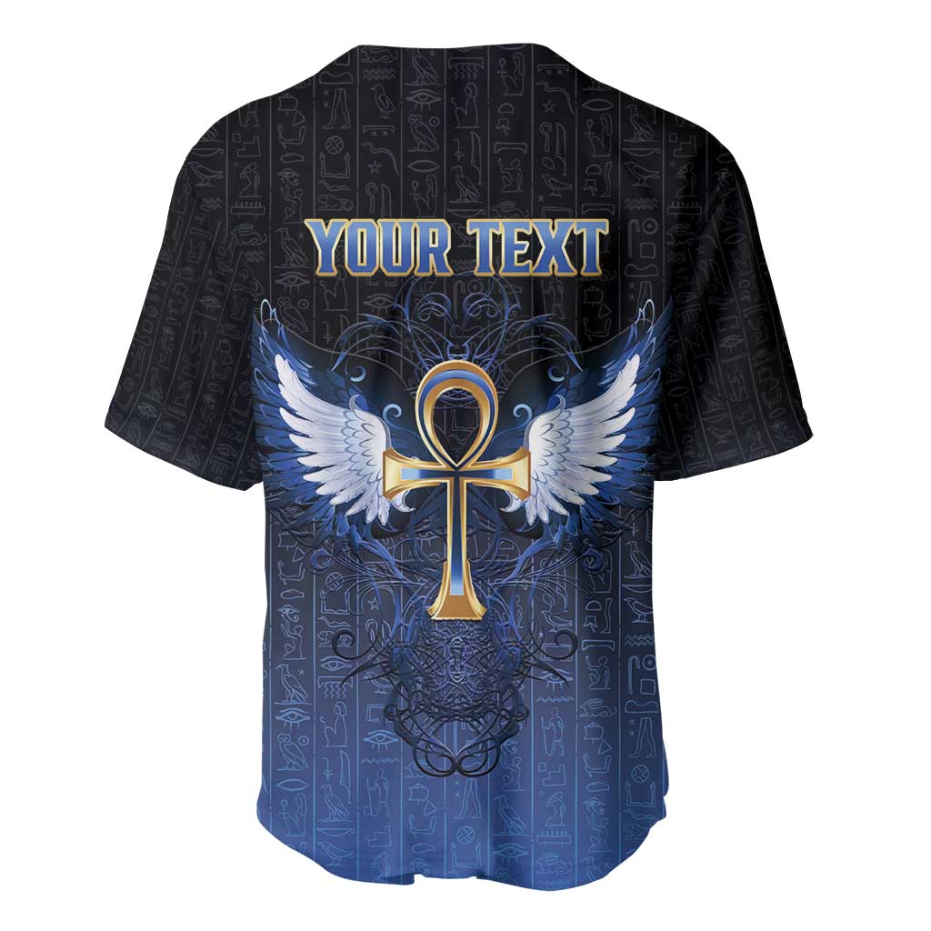 Personalised Egyptian Ankh Baseball Jersey Egypt Hieroglyphs Pattern LT15