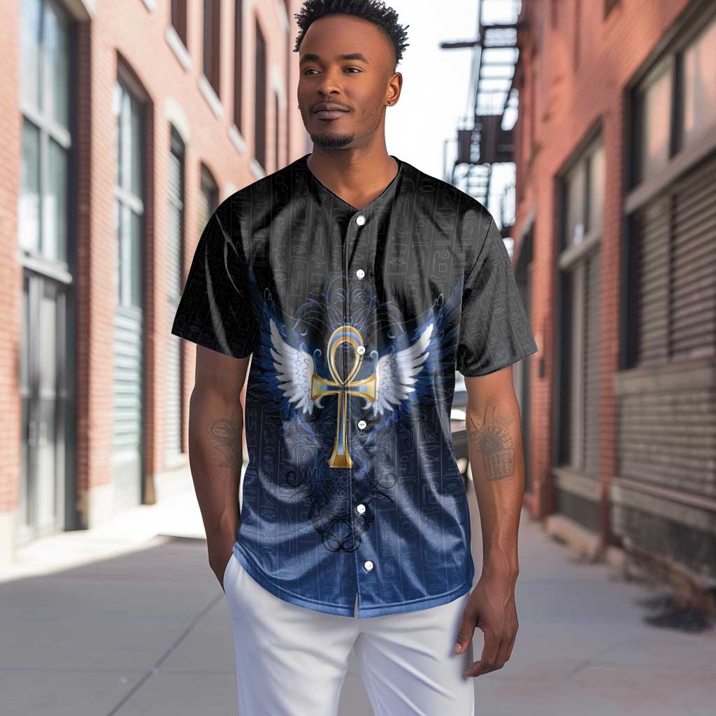 Personalised Egyptian Ankh Baseball Jersey Egypt Hieroglyphs Pattern LT15
