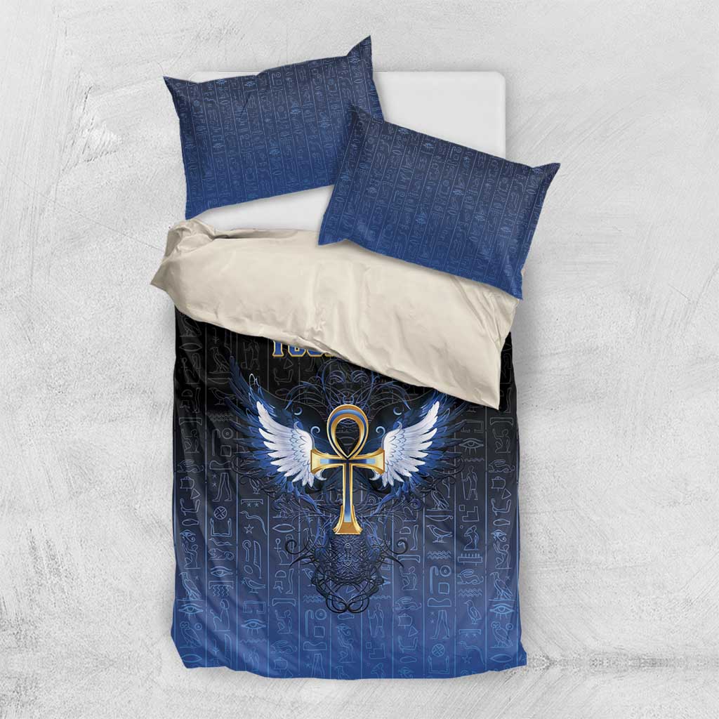 Personalised Egyptian Ankh Bedding Set Egypt Hieroglyphs Pattern LT15