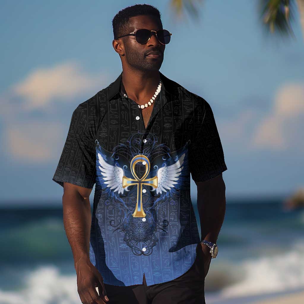 Personalised Egyptian Ankh Hawaiian Shirt Egypt Hieroglyphs Pattern LT15
