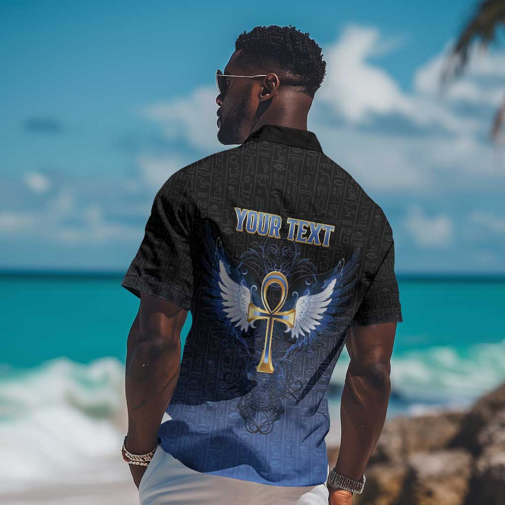 Personalised Egyptian Ankh Hawaiian Shirt Egypt Hieroglyphs Pattern LT15