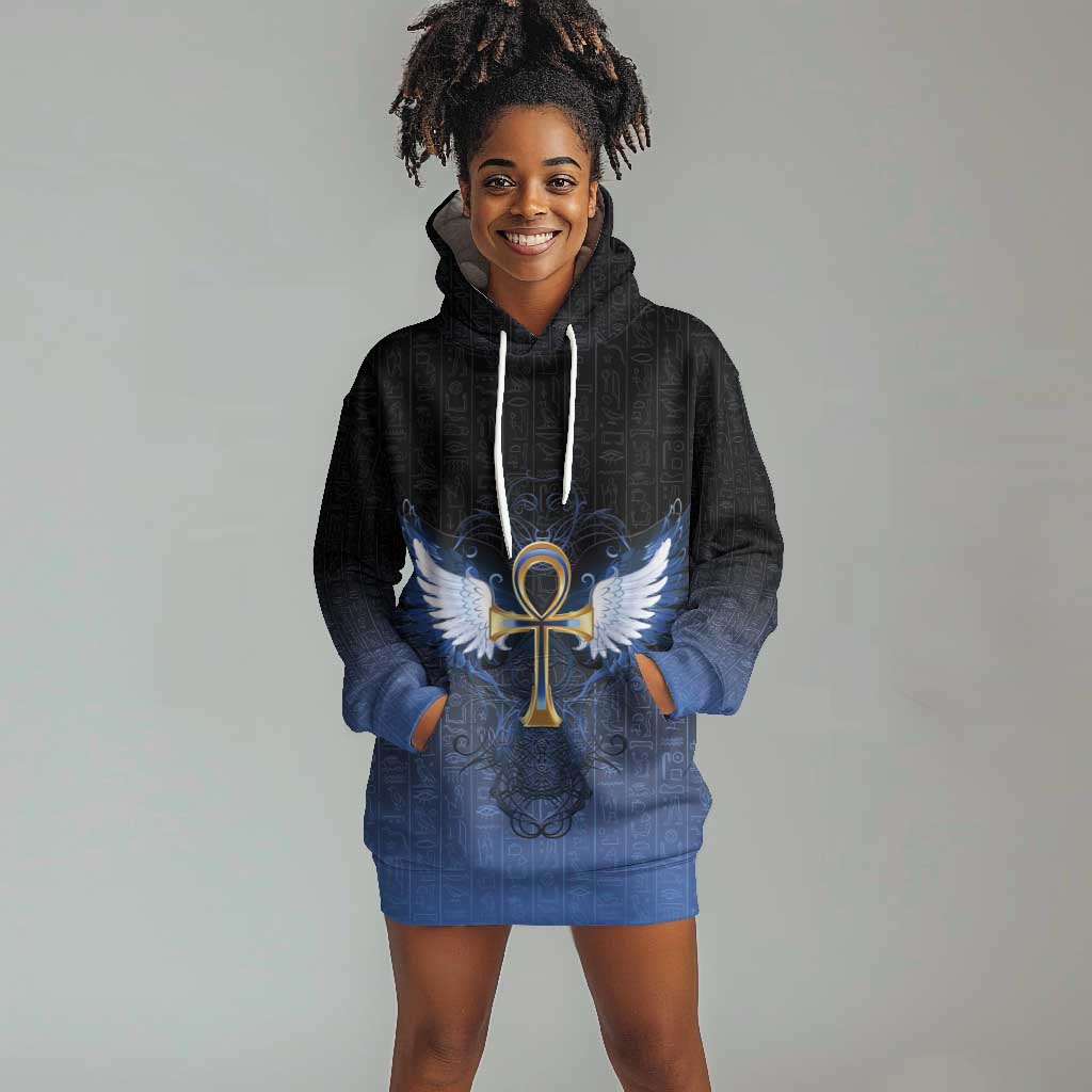 Personalised Egyptian Ankh Hoodie Dress Egypt Hieroglyphs Pattern LT15