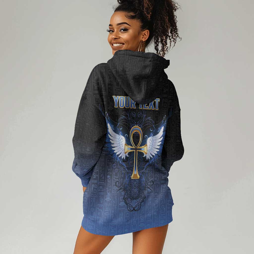 Personalised Egyptian Ankh Hoodie Dress Egypt Hieroglyphs Pattern LT15