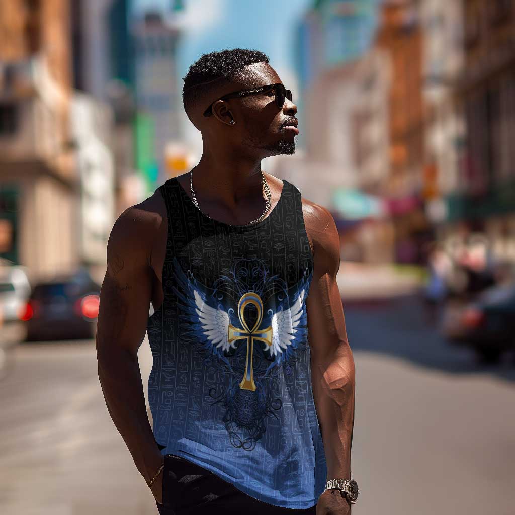 Personalised Egyptian Ankh Men Tank Top Egypt Hieroglyphs Pattern LT15