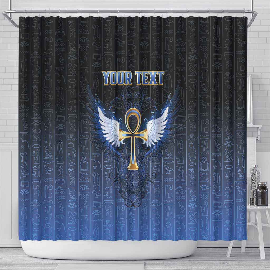 Personalised Egyptian Ankh Shower Curtain Egypt Hieroglyphs Pattern LT15