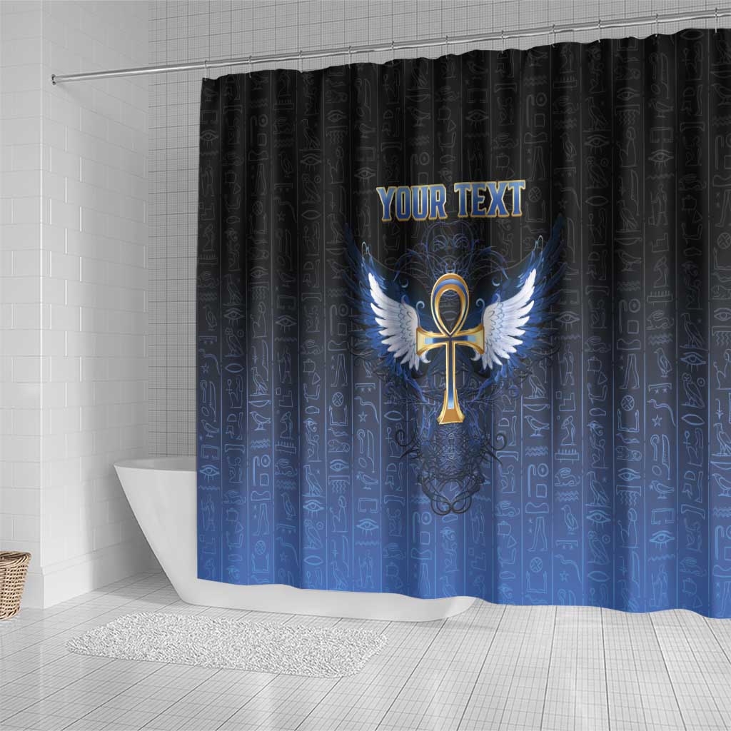 Personalised Egyptian Ankh Shower Curtain Egypt Hieroglyphs Pattern LT15