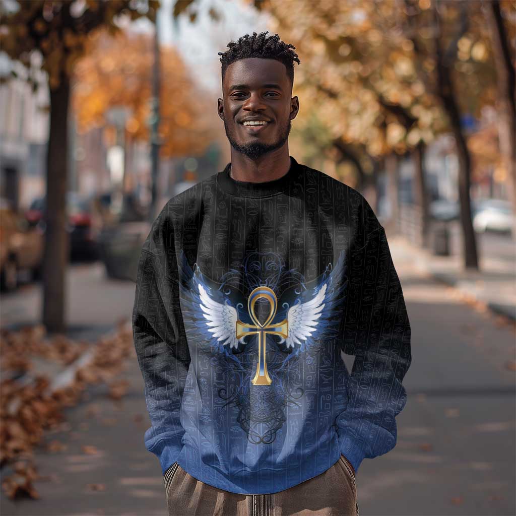Personalised Egyptian Ankh Sweatshirt Egypt Hieroglyphs Pattern LT15