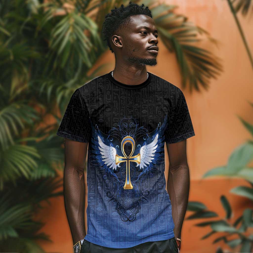 Personalised Egyptian Ankh T shirt Egypt Hieroglyphs Pattern LT15