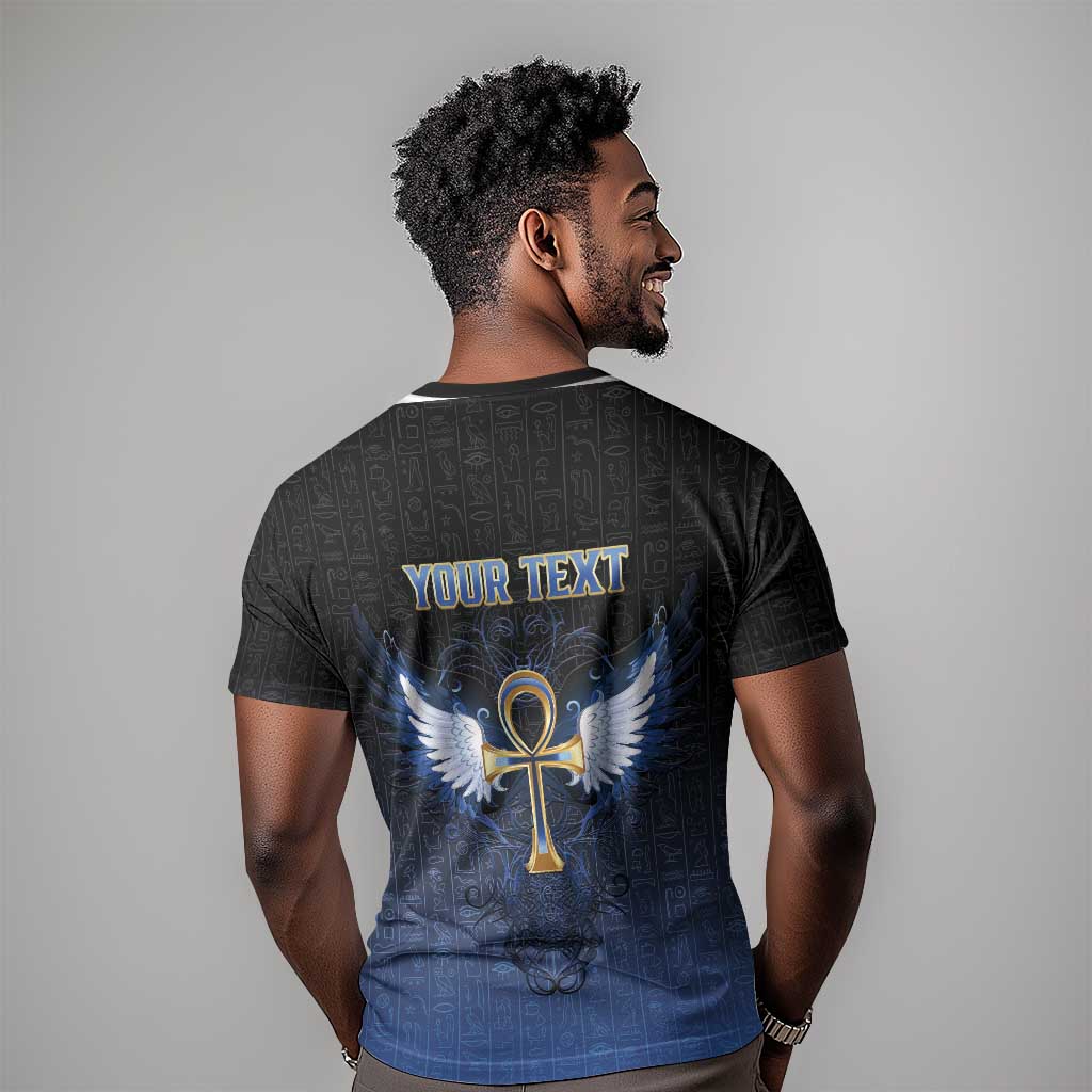 Personalised Egyptian Ankh T shirt Egypt Hieroglyphs Pattern LT15