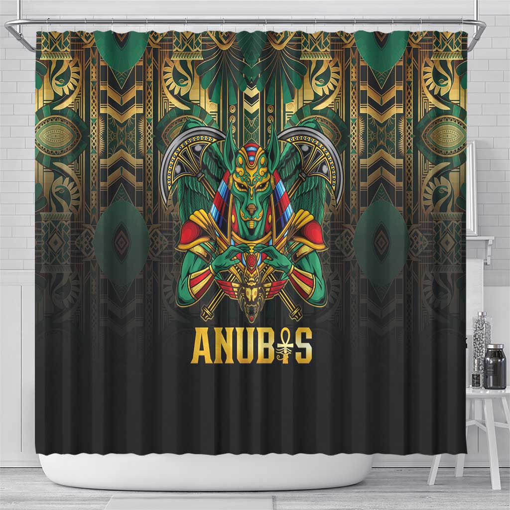 Egypt Anubis Shower Curtain Golden Ancient Egypt Pattern LT15