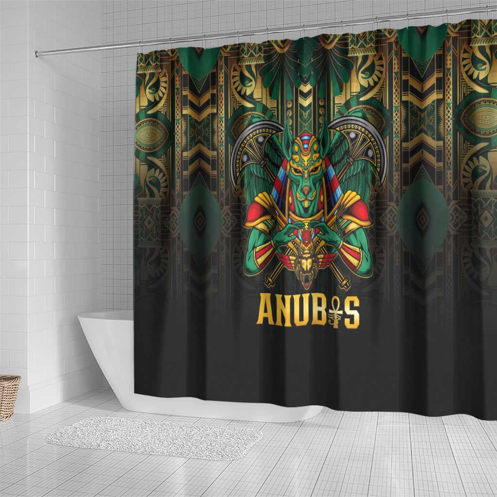 Egypt Anubis Shower Curtain Golden Ancient Egypt Pattern LT15
