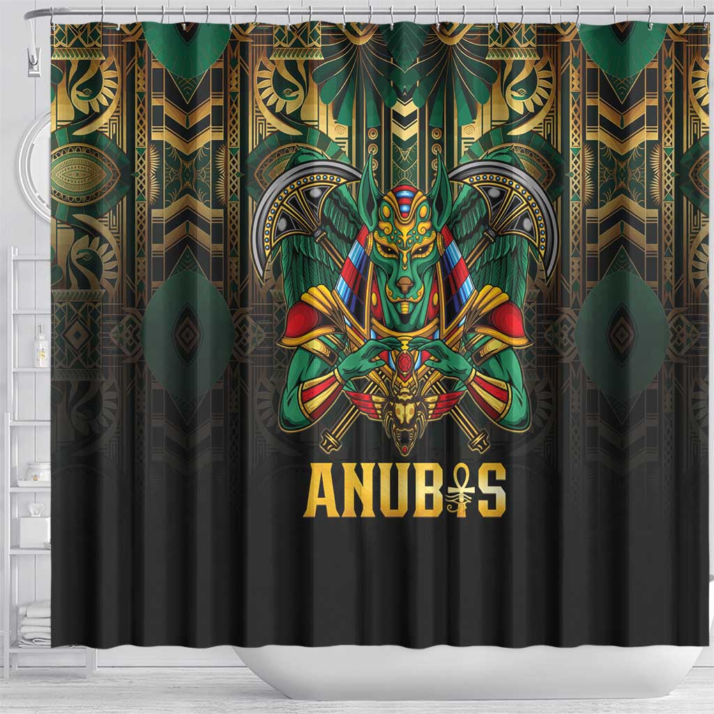 Egypt Anubis Shower Curtain Golden Ancient Egypt Pattern LT15