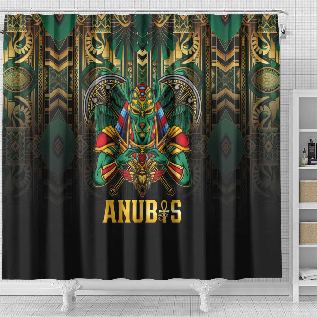 Egypt Anubis Shower Curtain Golden Ancient Egypt Pattern LT15