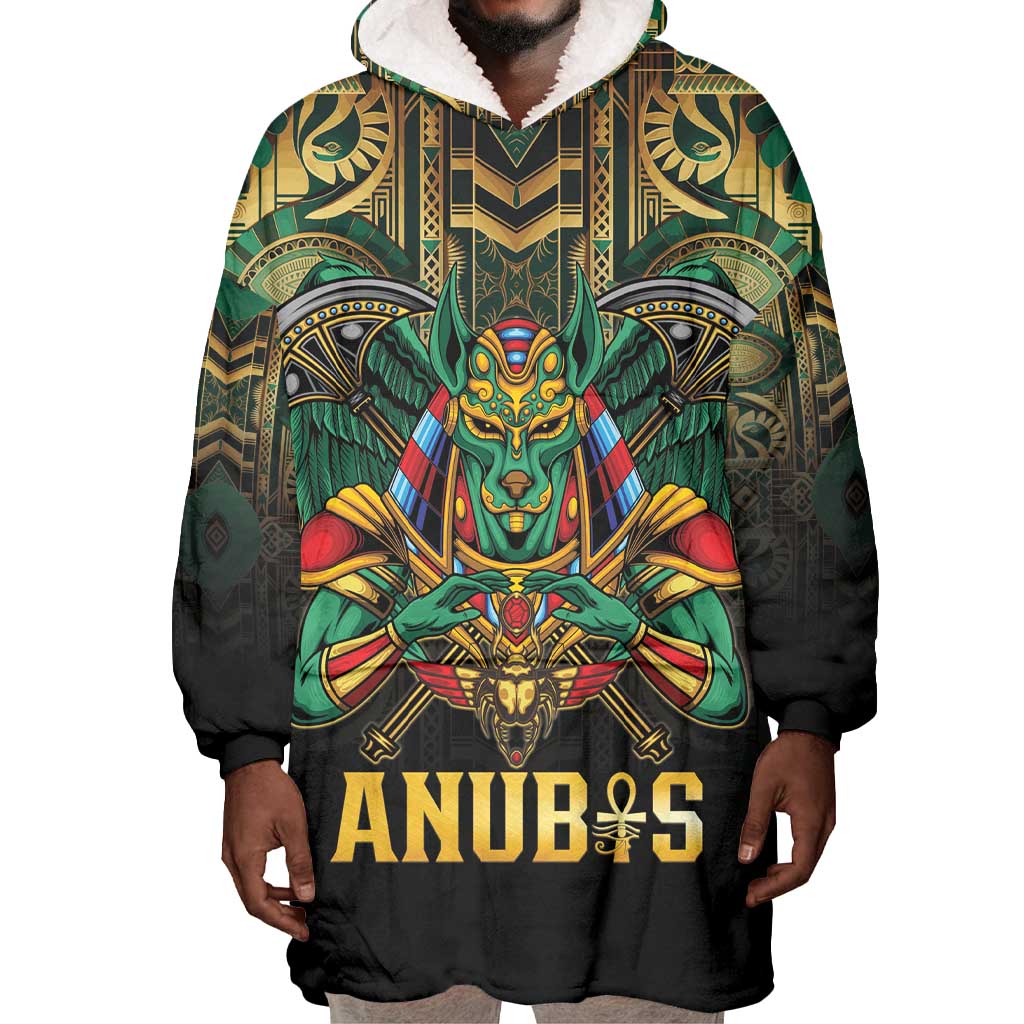 Ancient Egypt Wearable Blanket Hoodie Anubis Egyptian LT15