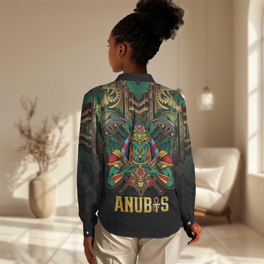 Ancient Egypt Women Casual Shirt Anubis Egyptian LT15