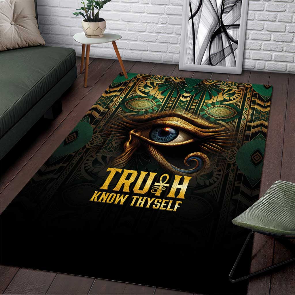 Egypt Eye of Horus Area Rug Golden Ancient Egypt Pattern LT15