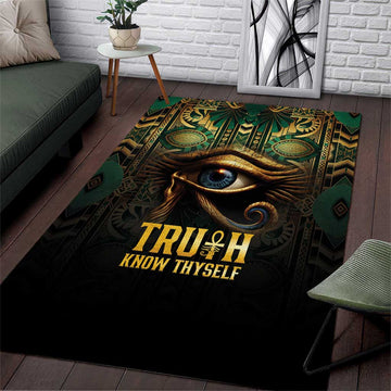 Egypt Eye of Horus Area Rug Golden Ancient Egypt Pattern LT15