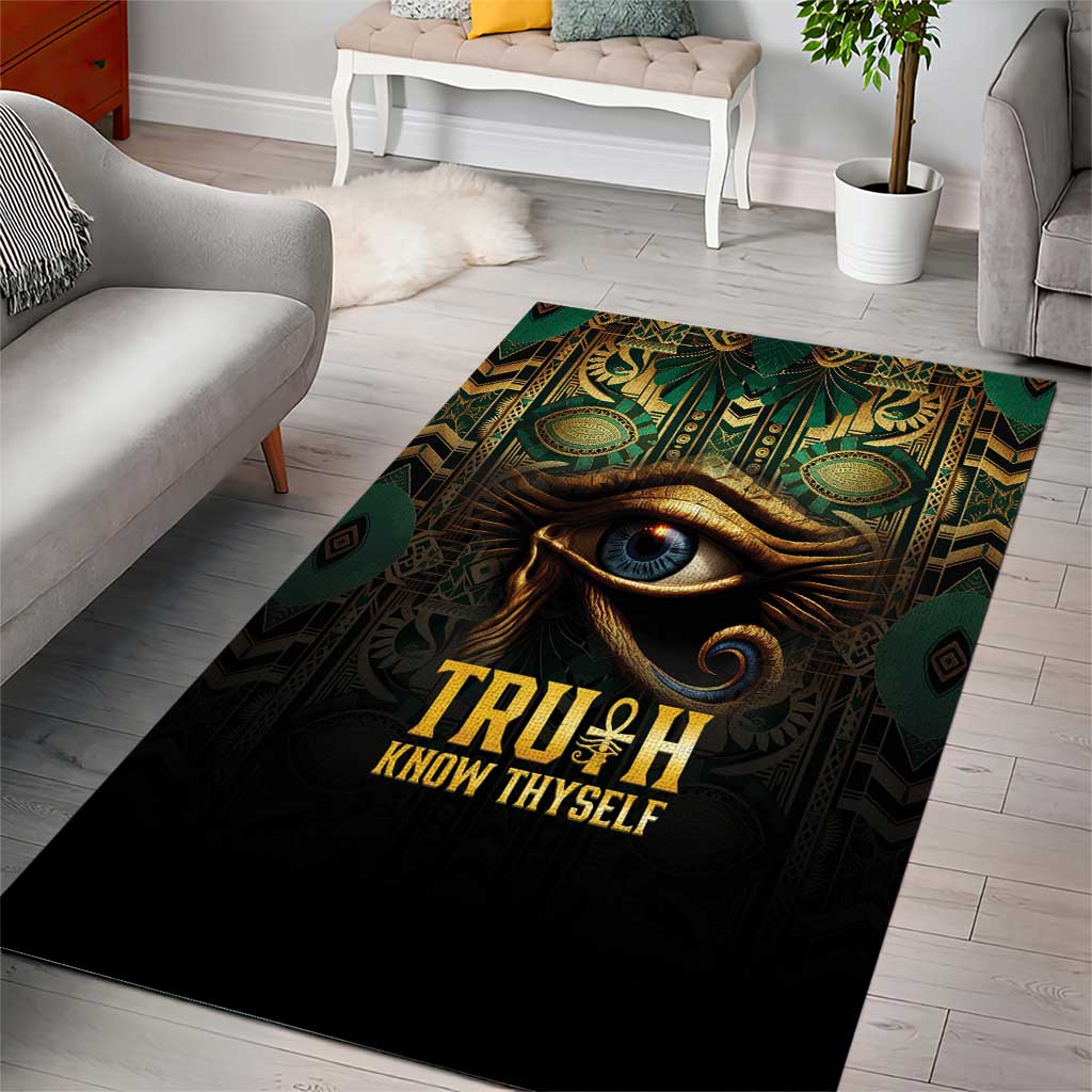 Egypt Eye of Horus Area Rug Golden Ancient Egypt Pattern LT15
