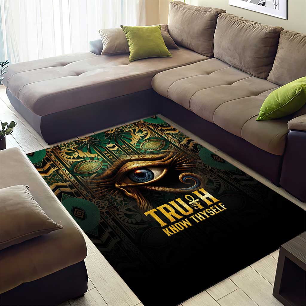 Egypt Eye of Horus Area Rug Golden Ancient Egypt Pattern LT15