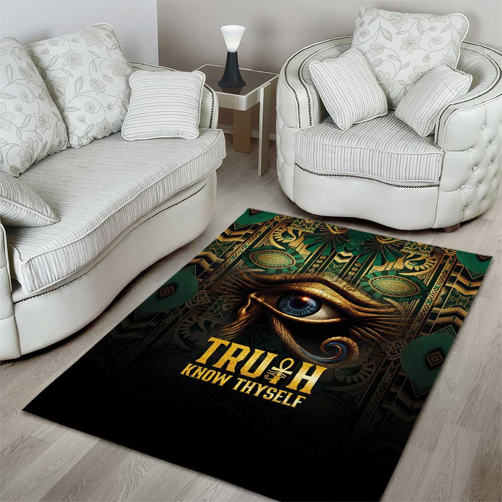 Egypt Eye of Horus Area Rug Golden Ancient Egypt Pattern LT15