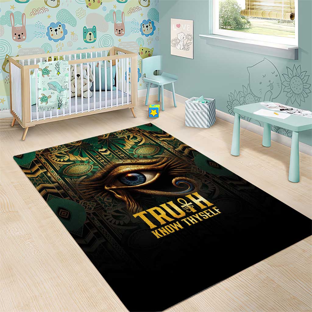 Egypt Eye of Horus Area Rug Golden Ancient Egypt Pattern LT15