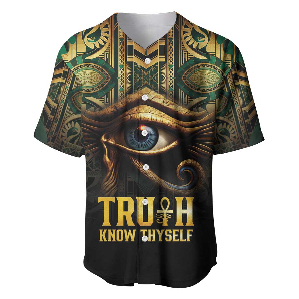 Egypt Eye of Horus Baseball Jersey Golden Ancient Egypt Pattern LT15