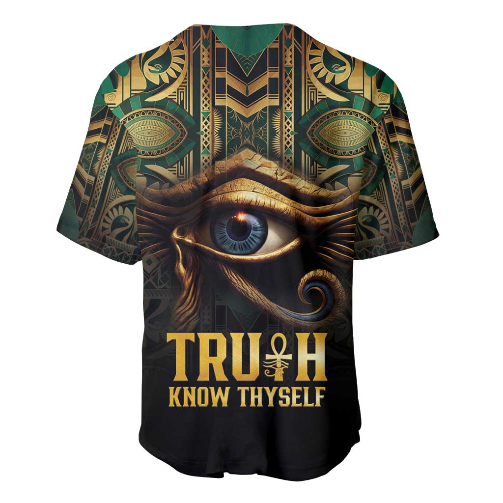 Egypt Eye of Horus Baseball Jersey Golden Ancient Egypt Pattern LT15
