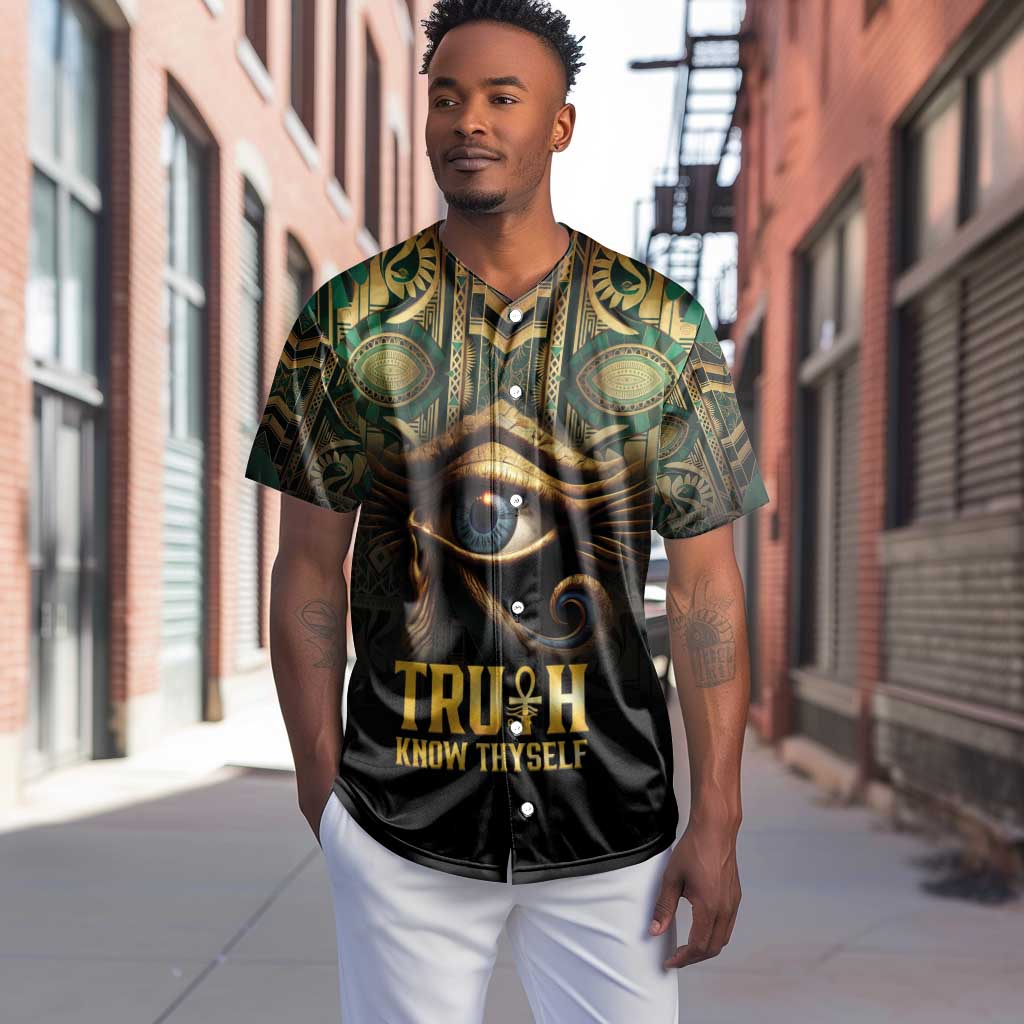 Egypt Eye of Horus Baseball Jersey Golden Ancient Egypt Pattern LT15