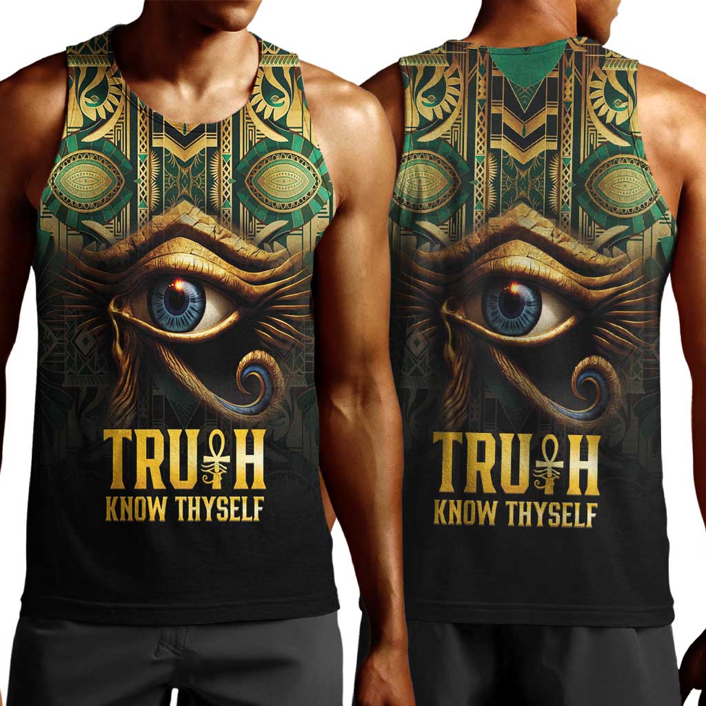 Egypt Eye of Horus Men Tank Top Golden Ancient Egypt Pattern LT15