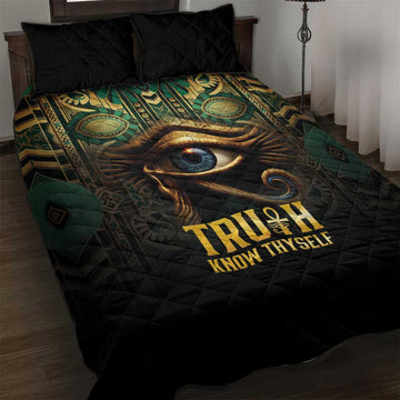 Egypt Eye of Horus Quilt Bed Set Golden Ancient Egypt Pattern LT15