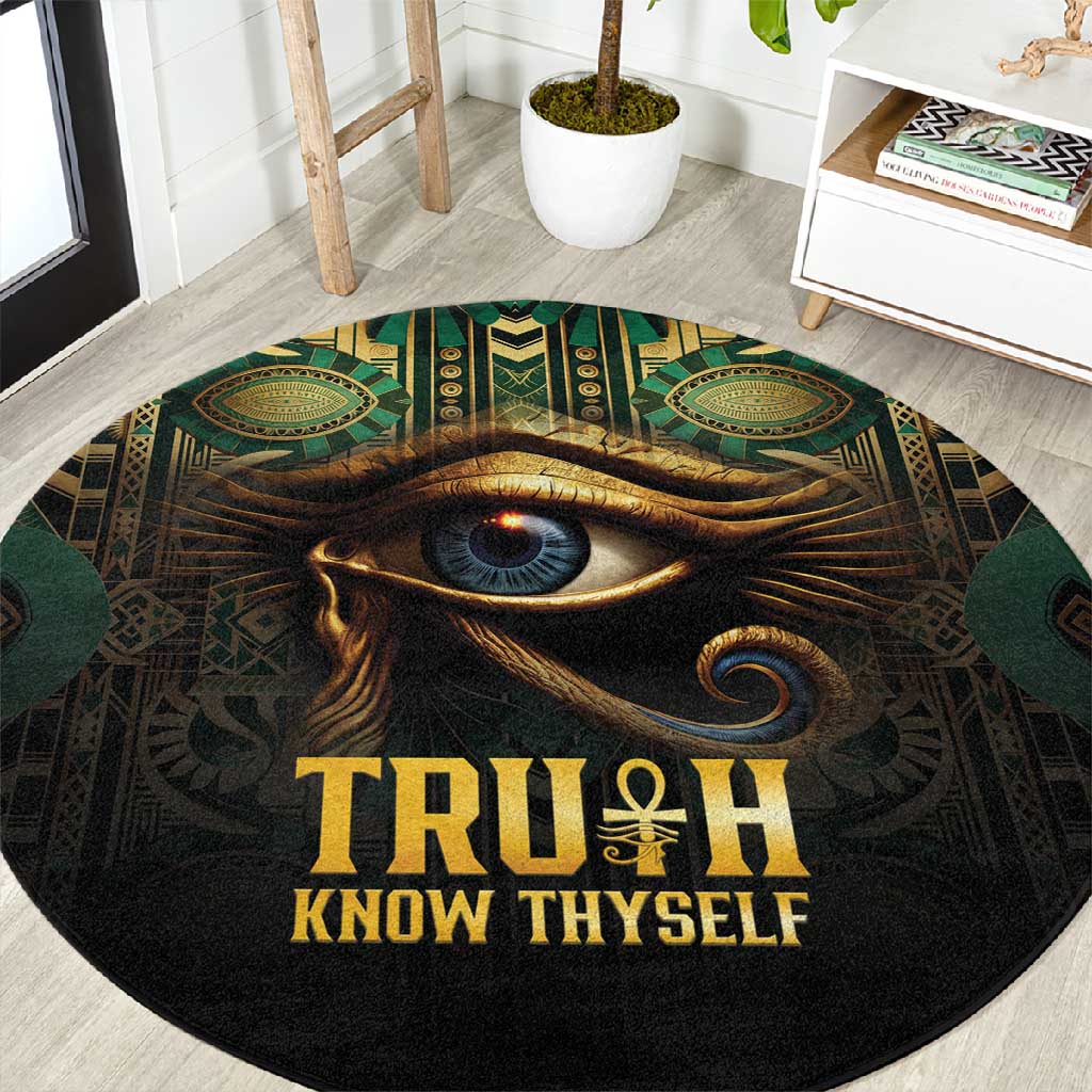 Egypt Eye of Horus Round Carpet Golden Ancient Egypt Pattern LT15