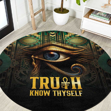Egypt Eye of Horus Round Carpet Golden Ancient Egypt Pattern LT15