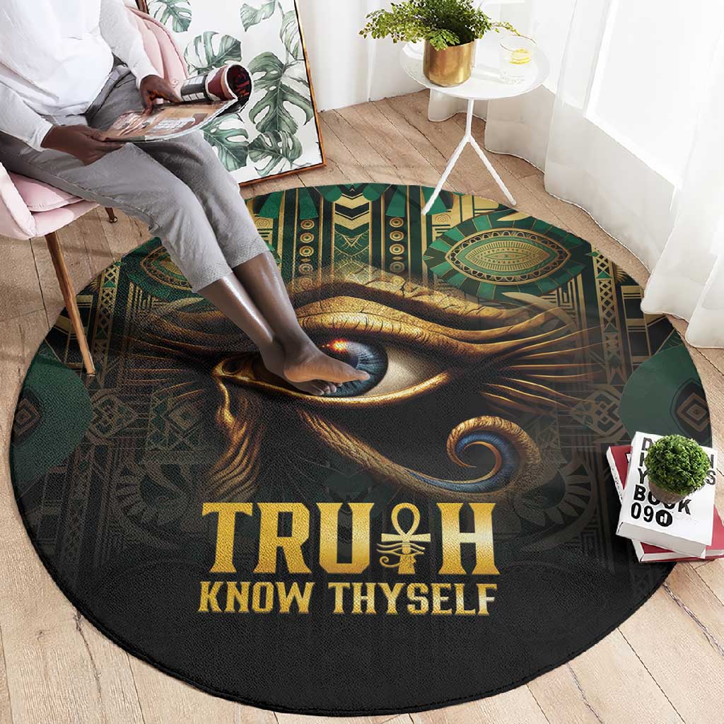 Egypt Eye of Horus Round Carpet Golden Ancient Egypt Pattern LT15