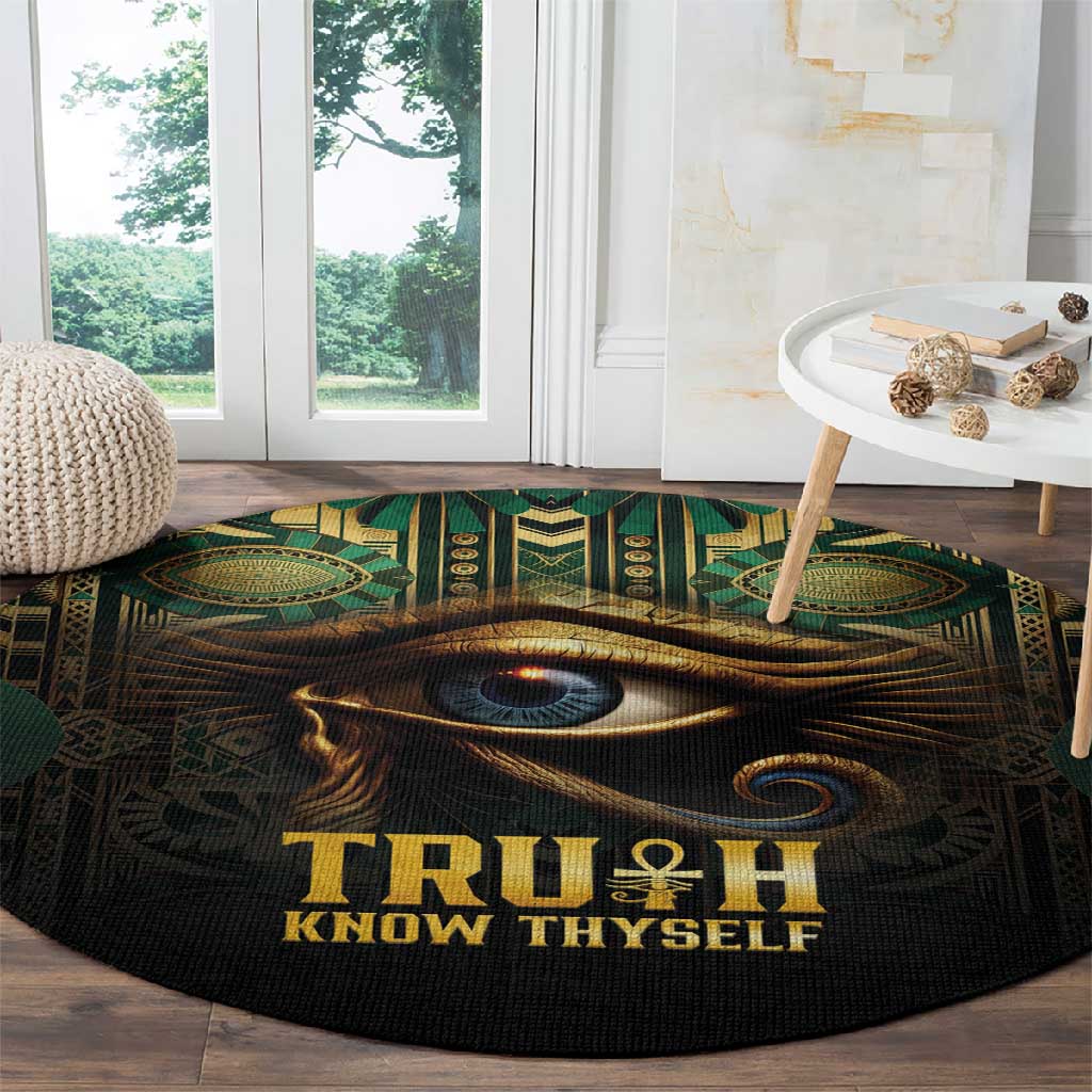 Egypt Eye of Horus Round Carpet Golden Ancient Egypt Pattern LT15