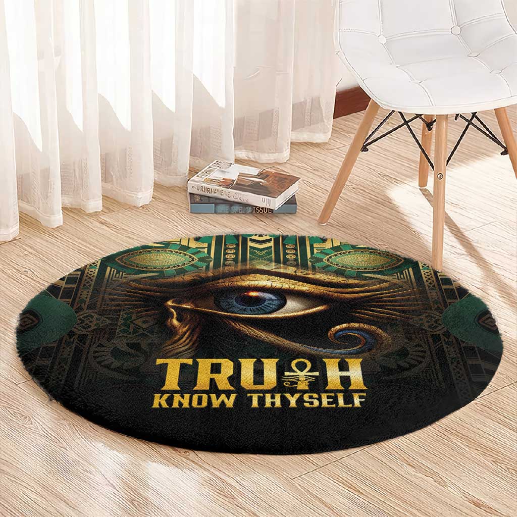 Egypt Eye of Horus Round Carpet Golden Ancient Egypt Pattern LT15
