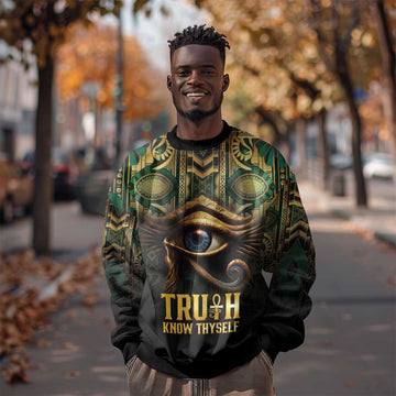 Egypt Eye of Horus Sweatshirt Golden Ancient Egypt Pattern LT15