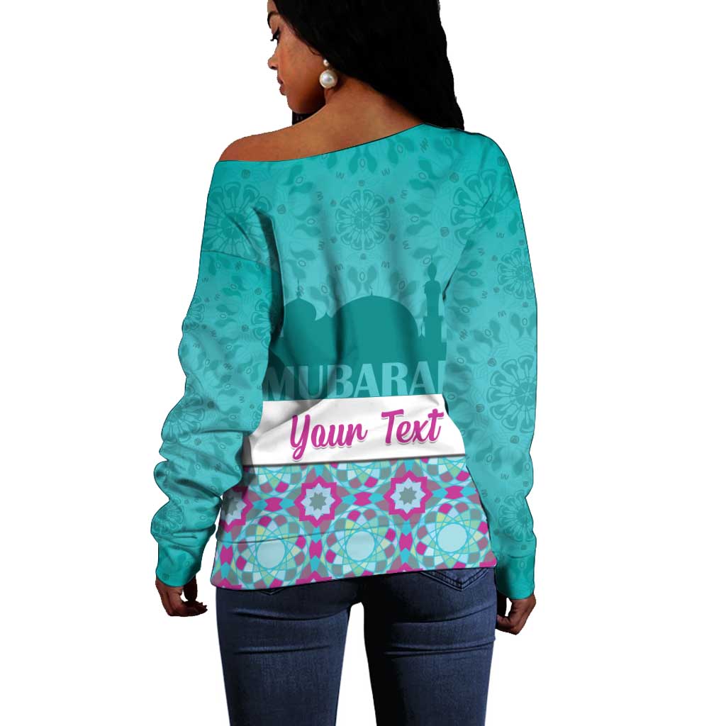 Personalised Eid al-Fitr Off Shoulder Sweater Eid Mubarak LT15