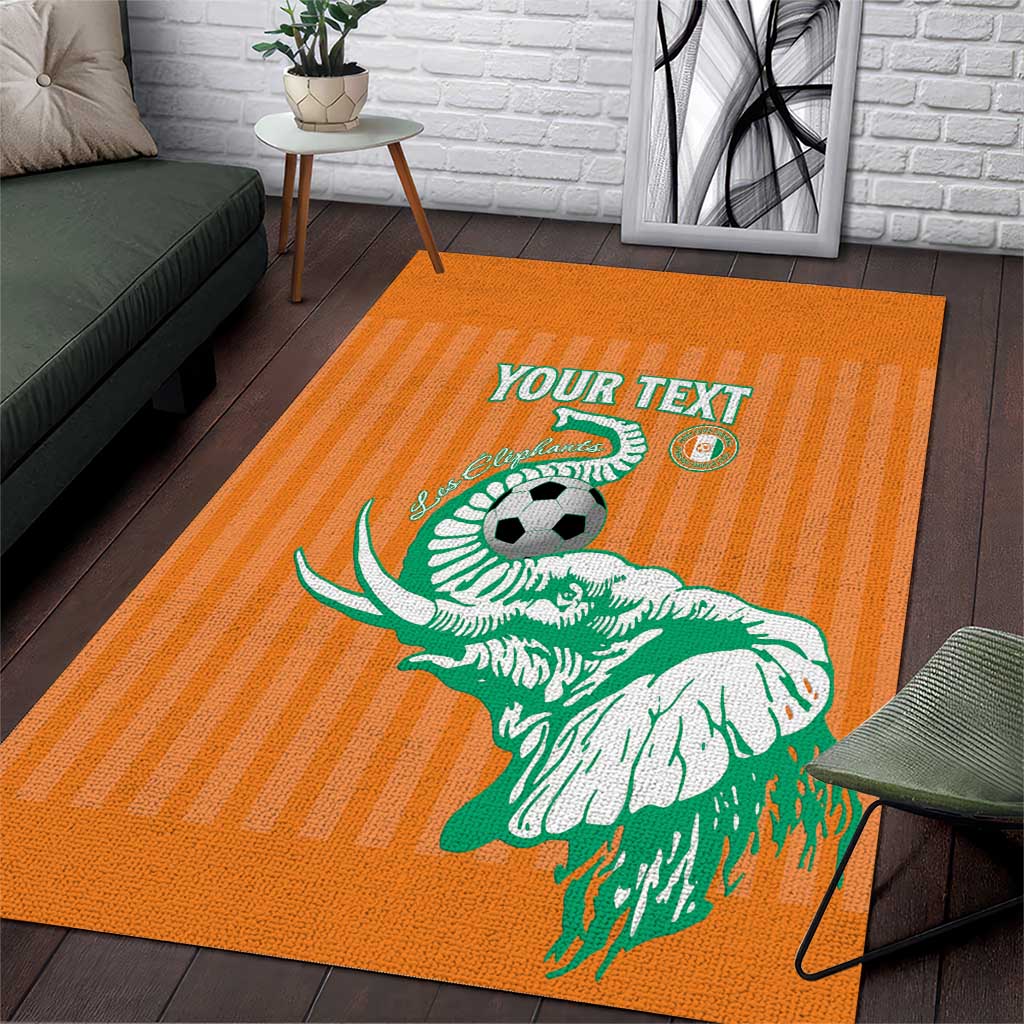 Custom Cote dIvoire Football Area Rug Les Elephants LT15