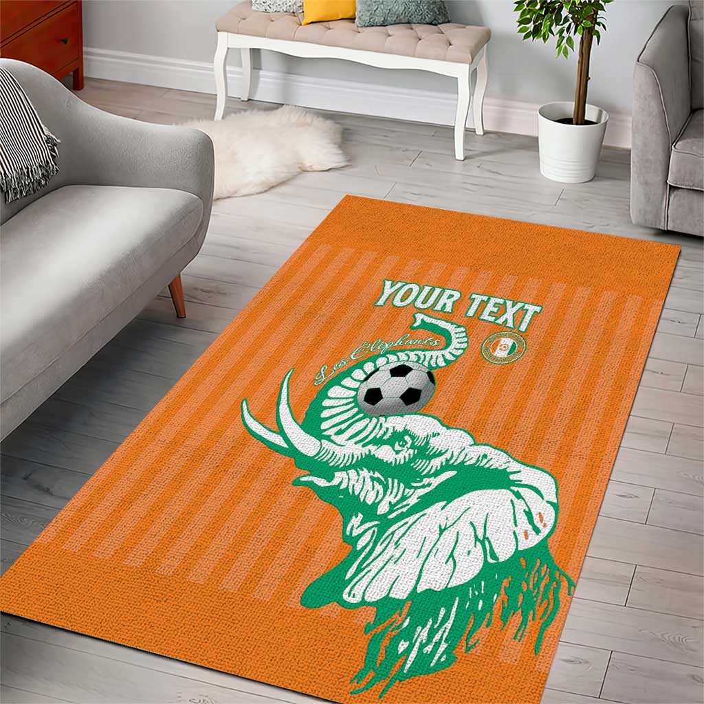 Custom Cote dIvoire Football Area Rug Les Elephants LT15