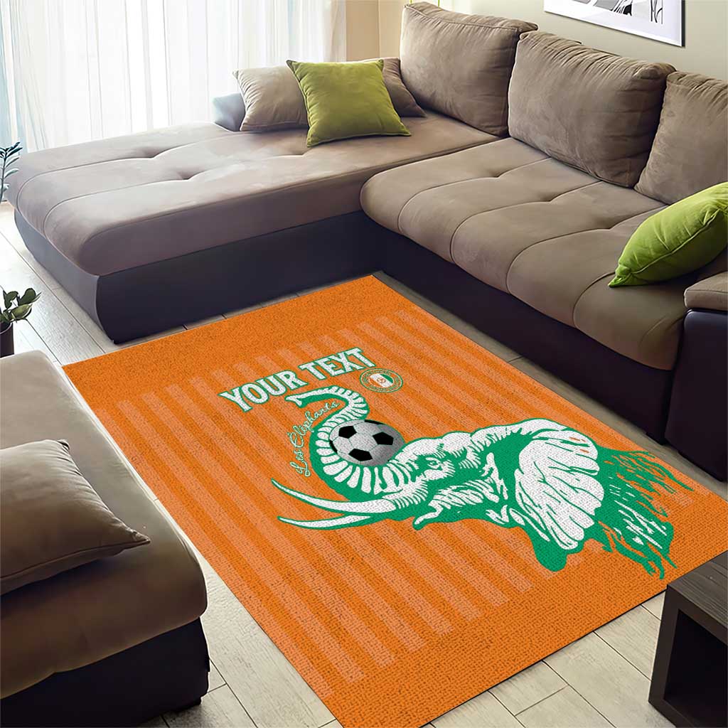Custom Cote dIvoire Football Area Rug Les Elephants LT15