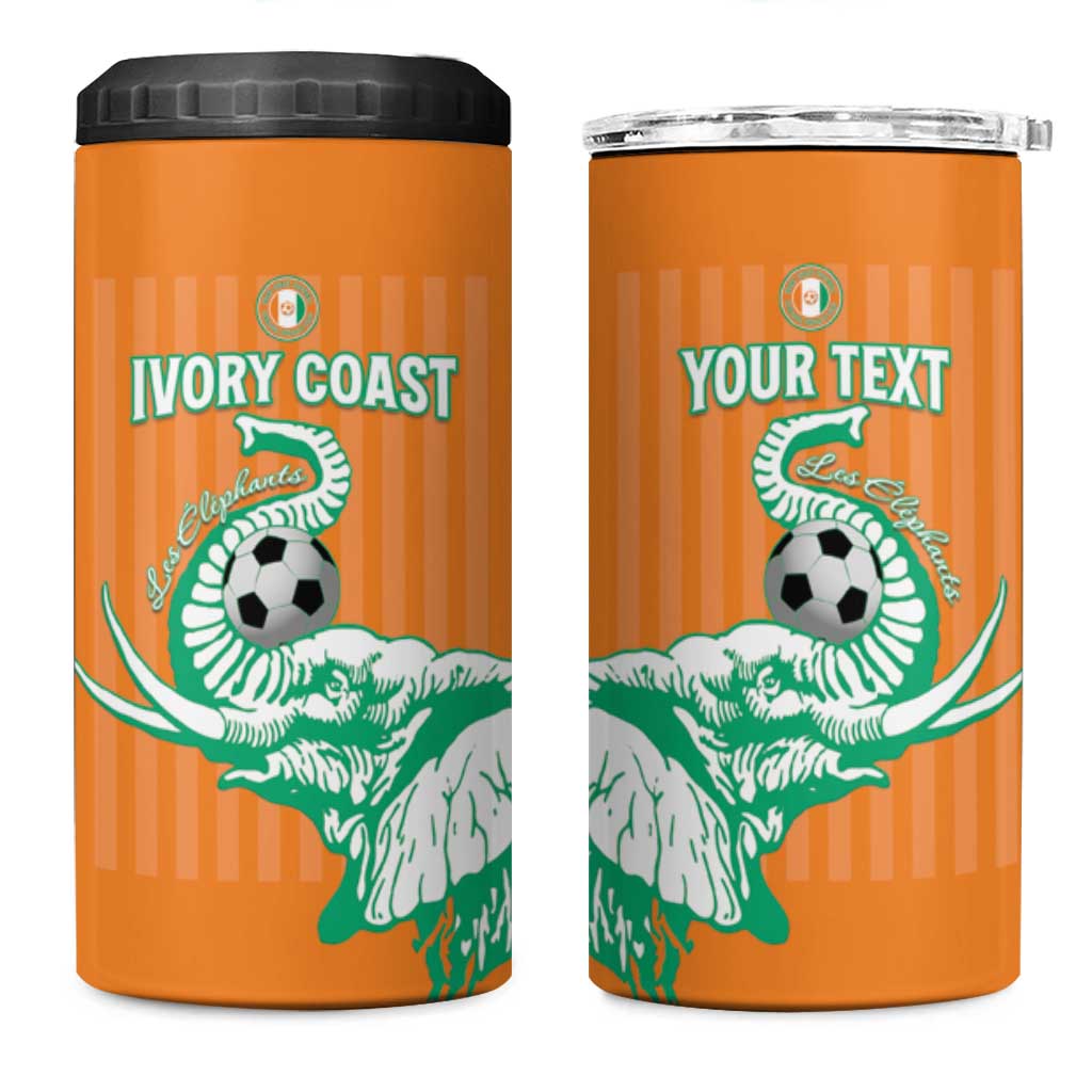 Custom Cote dIvoire Football 4 in 1 Can Cooler Tumbler Les Elephants LT15