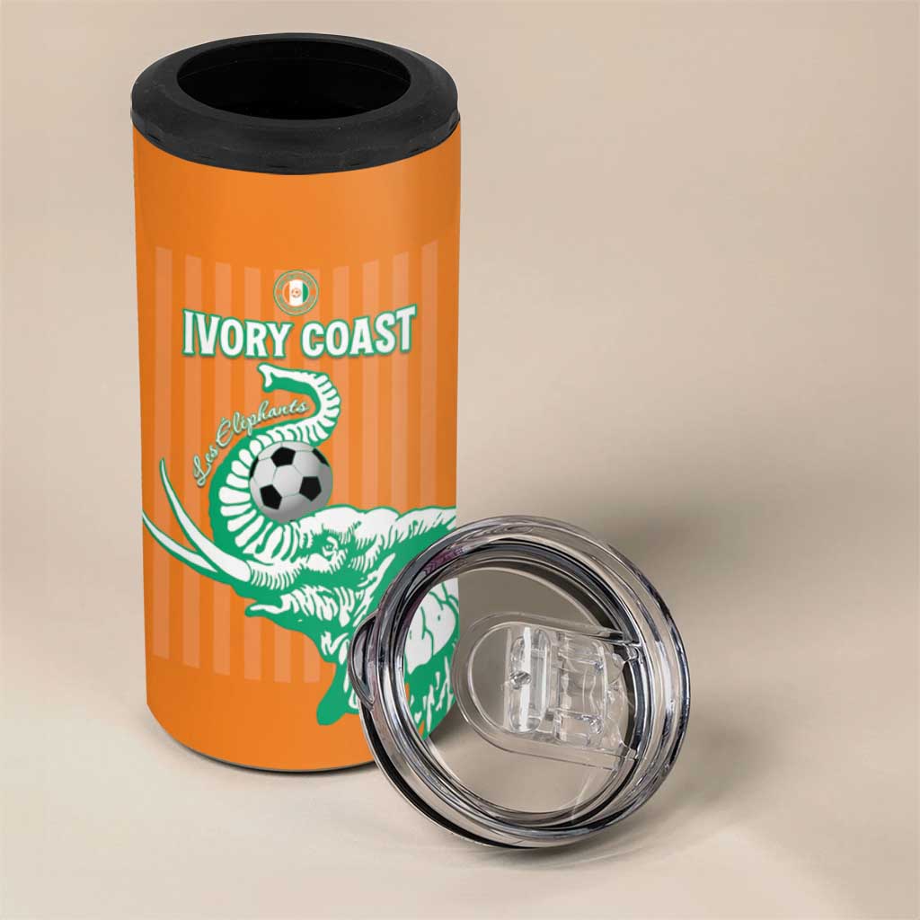 Custom Cote dIvoire Football 4 in 1 Can Cooler Tumbler Les Elephants LT15