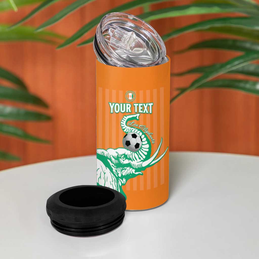 Custom Cote dIvoire Football 4 in 1 Can Cooler Tumbler Les Elephants LT15