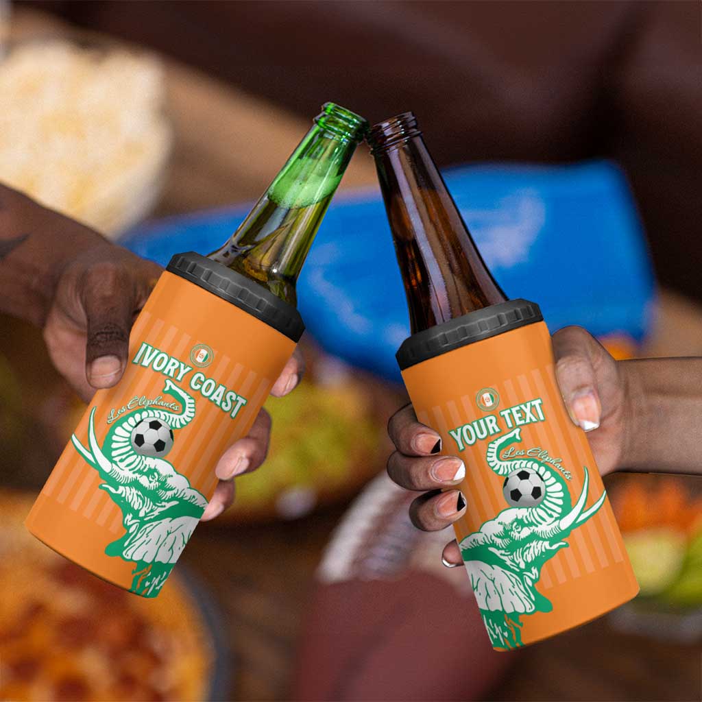 Custom Cote dIvoire Football 4 in 1 Can Cooler Tumbler Les Elephants LT15