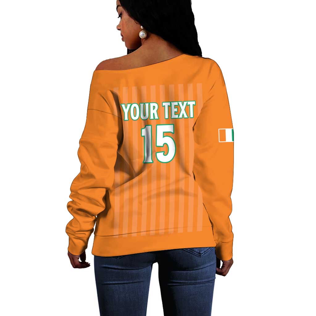 Custom Cote dIvoire Football Off Shoulder Sweater Les Elephants LT15