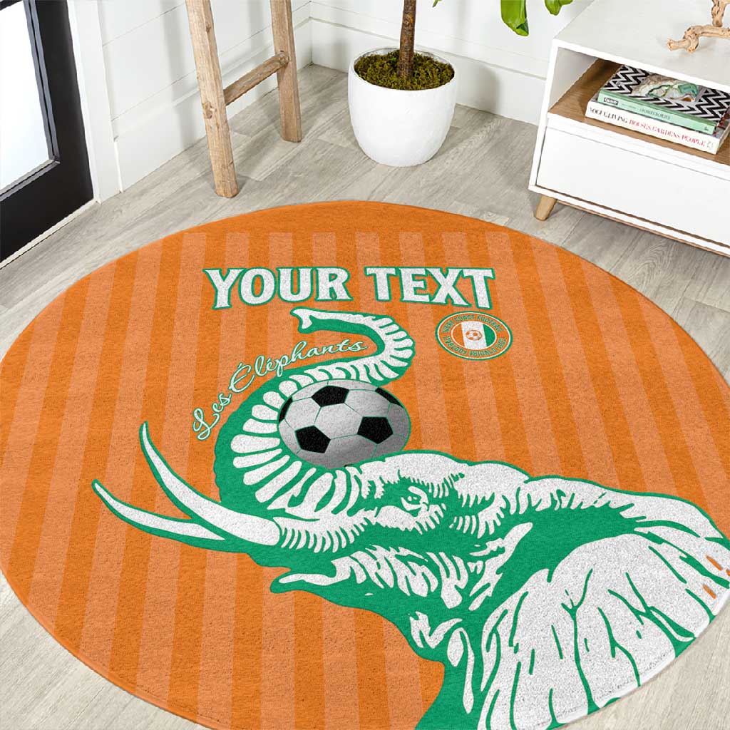 Custom Cote dIvoire Football Round Carpet Les Elephants LT15