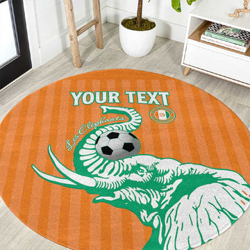Custom Cote dIvoire Football Round Carpet Les Elephants LT15