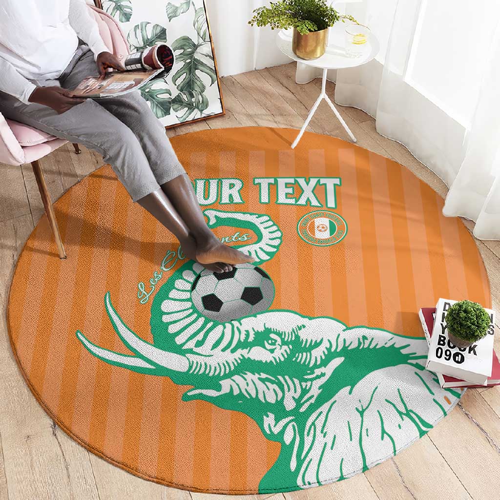 Custom Cote dIvoire Football Round Carpet Les Elephants LT15
