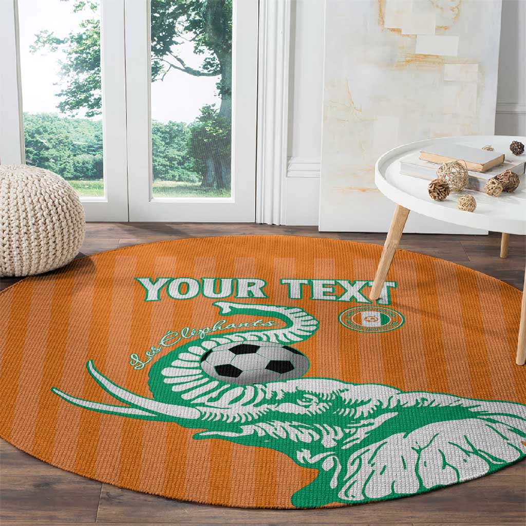 Custom Cote dIvoire Football Round Carpet Les Elephants LT15